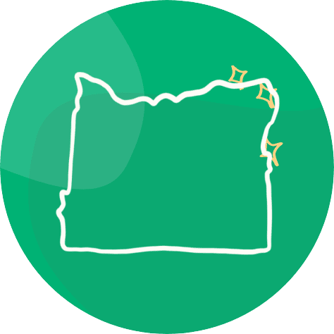 Outline of the state of Oregon