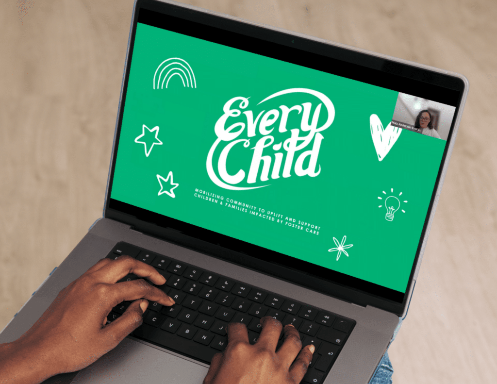 every child zoom call computer screen